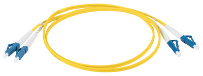 INFRALAN© Duplex Jumper LC-LC 9/125µm -- OS2, LSZH, gelb, 2.0mm, 0,5m