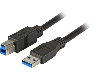 USB3.0 Anschlusskabel A-B, St.-St. -- 1,0m, schwarz, Premium